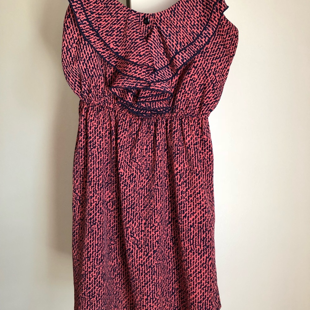 Coral and navy dress! Super cute! Wore once!
